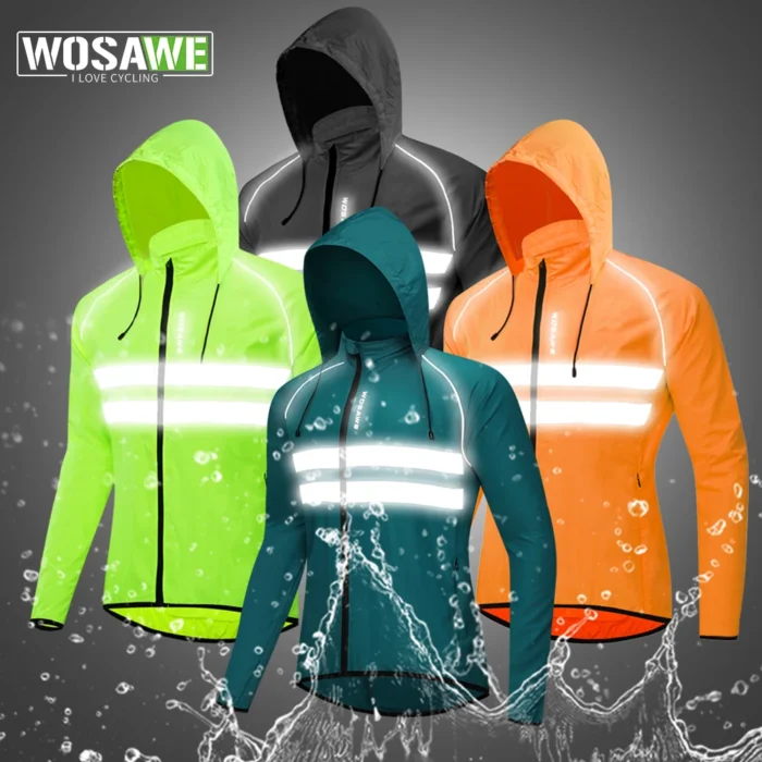 Wosawe Ultralight Men S Cycling Windbreaker Reflective Jacket Windproof Water Resistant Mtb Road Bicycle Long Jersey