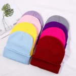 Winter Hats For Woman New Beanies Knitted Fluorescent Cute Hat Girls Autumn Female Beanie Caps Warmer