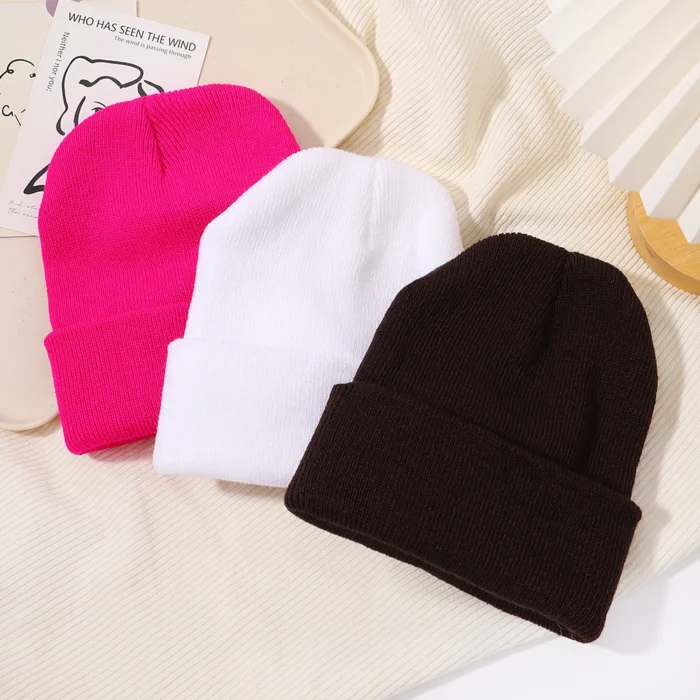 Winter Hats For Woman New Beanies Knitted Fluorescent Cute Hat Girls Autumn Female Beanie Caps Warmer 3