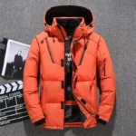 Winter Mens White Duck Down Jacket Warm Hooded Thick Slim Fit Puffer Jacket Coat Male Casual 5