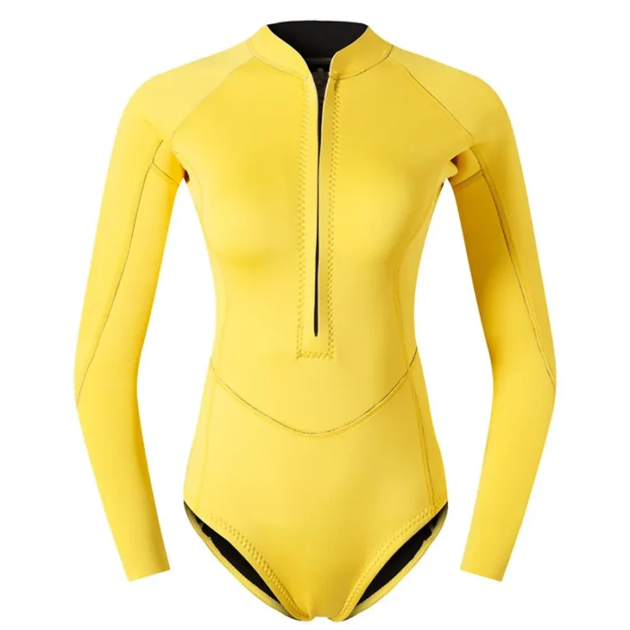 Woman Diver Diving Suit 2mm Neoprene Diving Equipment Pink Long Sleeve Bikini Swimsuit Women Korean Swimwear 2