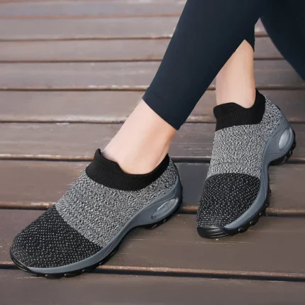 Women S Casual Sports Socks Sneakers Fashionable Thick Sole Air Cushion Elevated Sloping Heel Rocking Shoes 1