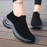 Women S Casual Sports Socks Sneakers Fashionable Thick Sole Air Cushion Elevated Sloping Heel Rocking Shoes