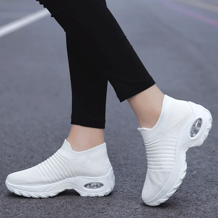 Women S Casual Sports Socks Sneakers Fashionable Thick Sole Air Cushion Elevated Sloping Heel Rocking Shoes 5