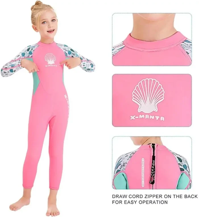 Girls Wetsuit Diving Suit 2 5mm Neoprene Swimsuit Long Sleeve Surfing Jellyfish Clothing Swimwear For Cold 2