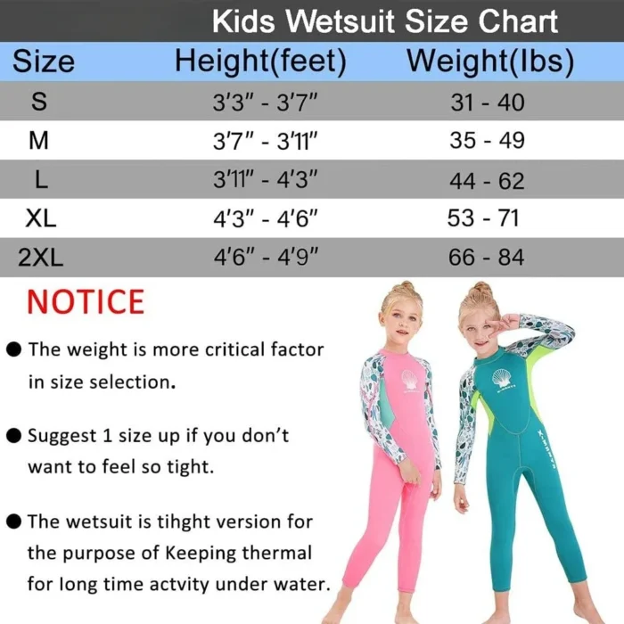 Girls Wetsuit Diving Suit 2 5mm Neoprene Swimsuit Long Sleeve Surfing Jellyfish Clothing Swimwear For Cold 4