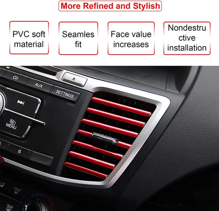 10pcs 20cm Car Air Conditioner Outlet Decorative U Shape Moulding Trim Decor Strips Car Styling Car 2.webp