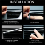 10pcs 20cm Car Air Conditioner Vent Outlet Trim Strip U Shape Pvc Colorful Shiny Car Trim 3.webp