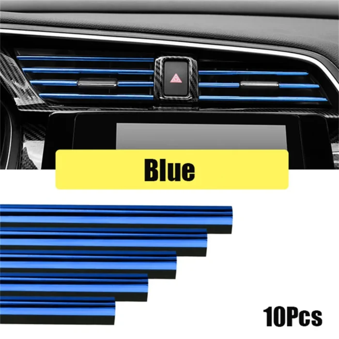 10pcs 20cm Car Air Conditioner Vent Outlet Trim Strip U Shape Pvc Colorful Shiny Car Trim 4.webp