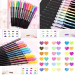 12 24pcs Metallic Glitter Colors Gel Pens For School Office Adult Coloring Book Journals Drawing Art 3.webp