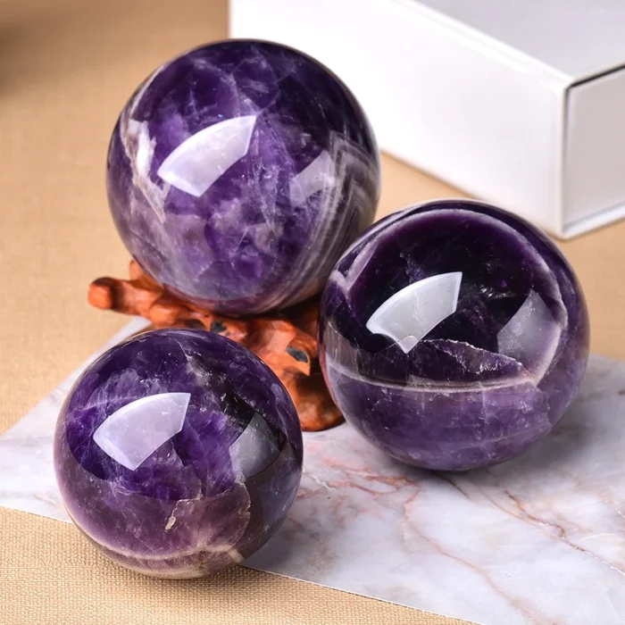 1pc Natural Dream Amethyst Ball Polished Globe Massaging Ball Reiki Healing Stone Home Decoration Exquisite Gifts 1.webp