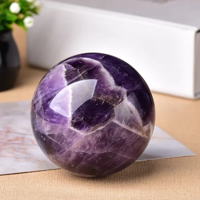 1pc Natural Dream Amethyst Ball Polished Globe Massaging Ball Reiki Healing Stone Home Decoration Exquisite Gifts 4.webp