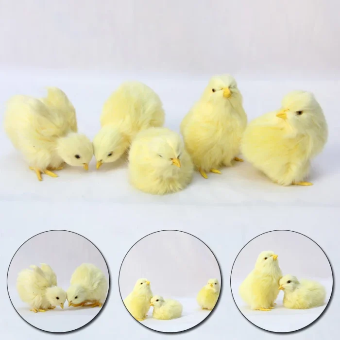 1pc Realistic Simulation Chick Toy Plush Chick Ornament For Kids Easter Gifts Chicken Model Miniature Home.webp