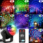 1pc Disco Ball Dj Night Lights Sound Activated Rgb Rotating Stage Strobe Lamp For Home Room