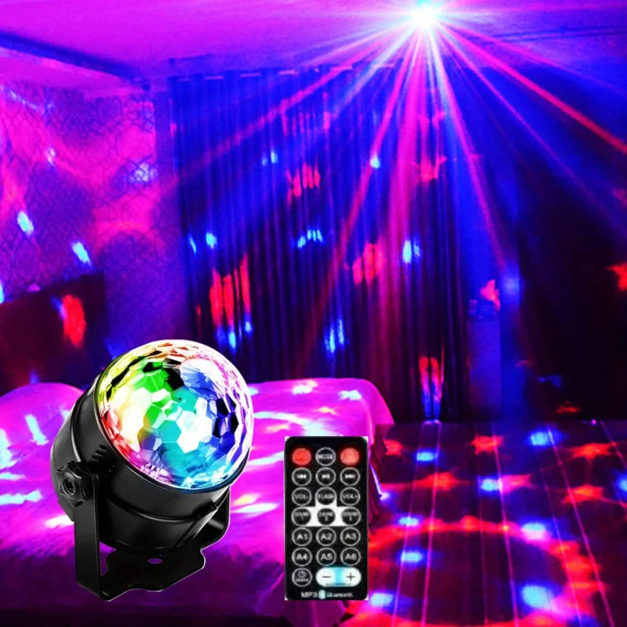 1pc Disco Ball Dj Night Lights Sound Activated Rgb Rotating Stage Strobe Lamp For Home Room 2