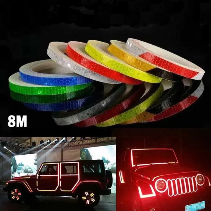 1cmx8m Bike Stickers Reflective Tape Fluorescent Mtb Bicycle Strips Cycling Tapes For Bicycle Helmet Motorcycle Scooter 1 1.webp