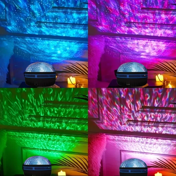 1pc Star Projector Galaxy Projector Water Ocean Wave Projector For Bedroom Night Light Room Decor With 3