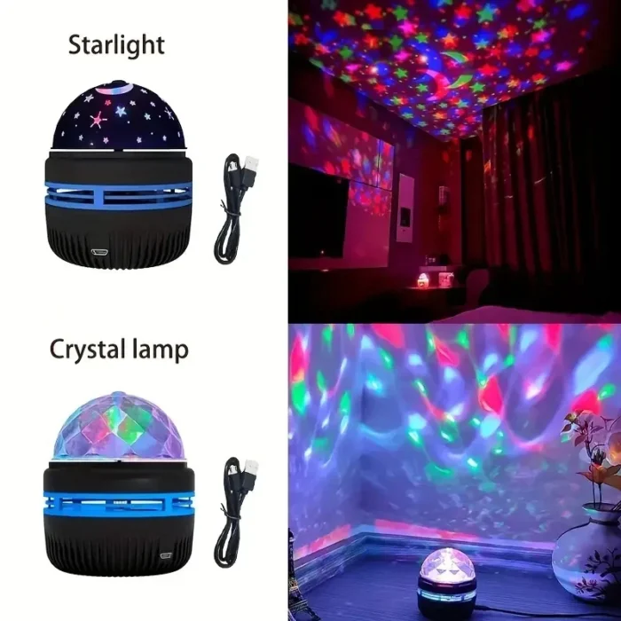 1pc Star Projector Galaxy Projector Water Ocean Wave Projector For Bedroom Night Light Room Decor With 4