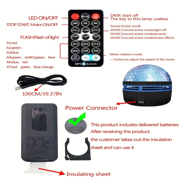 1pc Star Projector Galaxy Projector Water Ocean Wave Projector For Bedroom Night Light Room Decor With 5