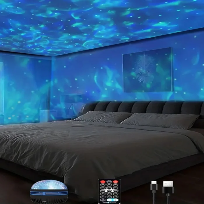1pc Star Projector Galaxy Projector Water Ocean Wave Projector For Bedroom Night Light Room Decor With
