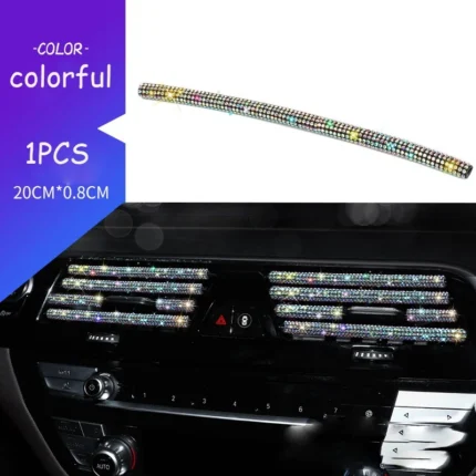 1pcs 20cm Diamond Car Air Conditioner Outlet Decorative Moldings U Shaped Trim Strips Car Accessories Air.webp