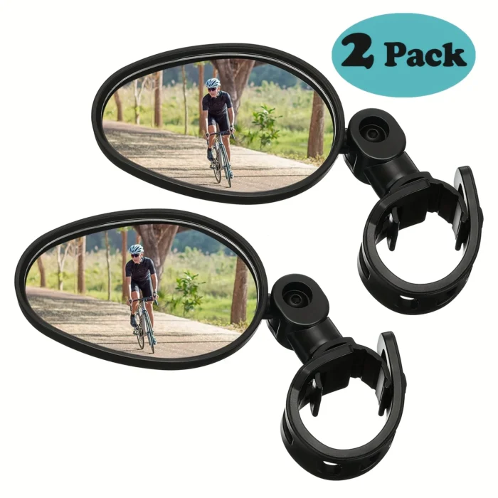 2 Pieces Bike Mirror 360 Degree Adjustable Rotatable Handlebar Mirror Wide Angle Bicycle Mirror Cycling Rear.webp