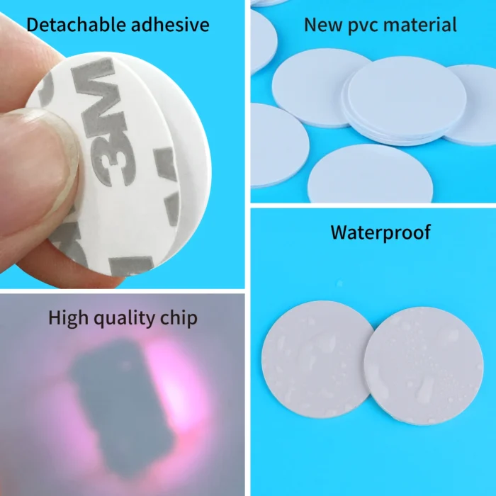 20 50pcs Nfc Ntag215 Coin Tag 13 56mhz Ultralight Universal Label 25mm Diameter With Adhesive Backing 5.webp