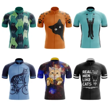 2023 Cycling Jersey Men Cat Bike Top Mtb Bicycle Shirt Mountain Road Riding Clothing Short Sleeve.webp