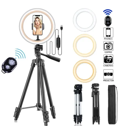 26cm Photo Ringlight Led Selfie Ring Light Phone Remote Control Lamp Photography Lighting With Tripod Stand.webp