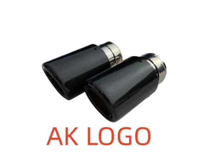 2pc Automobile Universal Exhaust Pipe Silencer Carbon Fiber Tail Throat Decoration Exhaust Pipe Tail Pipes.webp