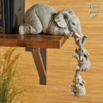 3pcs Set Cute Elephant Figurines Elephant Holding Baby Elephant Resin Crafts Home Furnishing Gift.webp