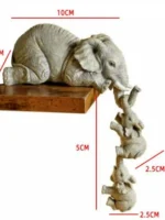 3pcs Set Cute Elephant Figurines Elephant Holding Baby Elephant Resin Crafts Home Furnishing Gift 5.webp