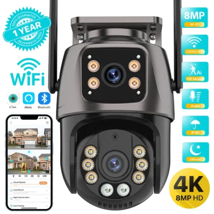 4k 8mp Hd Wifi Ptz Camera Outdoor 4mp Dual Lens Dual Screen Ai Auto Tracking Ip.webp