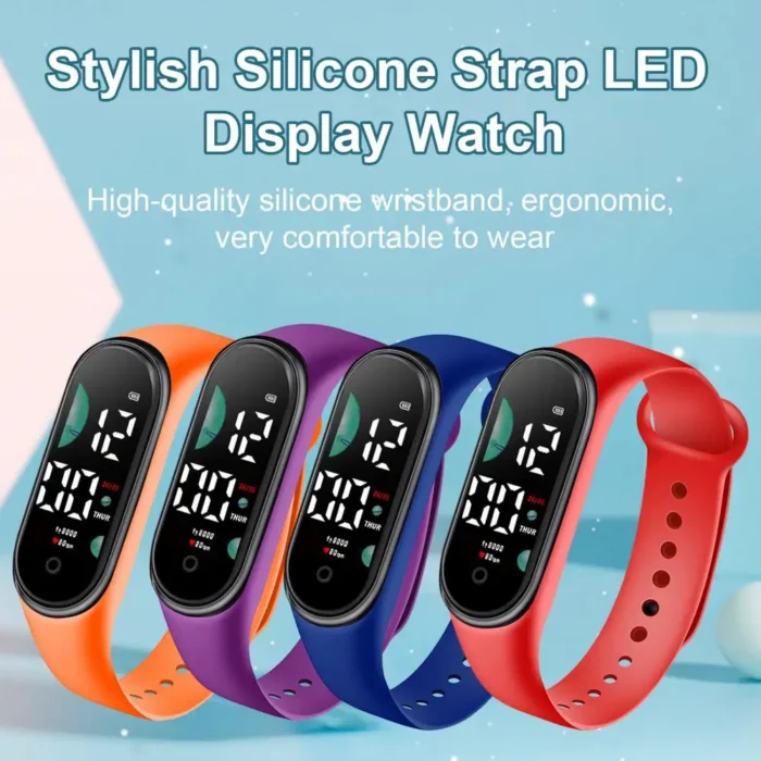 Accurate Time Led Display Watch Waterproof Kids Electronic Watch With Font Led Display Full Calendar Sports 1