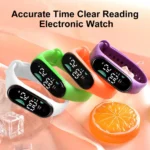 Accurate Time Led Display Watch Waterproof Kids Electronic Watch With Font Led Display Full Calendar Sports