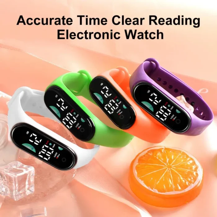 Accurate Time Led Display Watch Waterproof Kids Electronic Watch With Font Led Display Full Calendar Sports