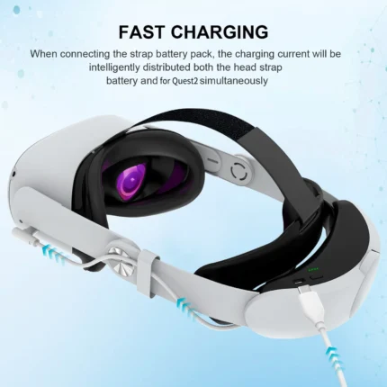 Adjustable Head Strap For Oculus Quest 2 Vr Headset Charging Elite Strap 10000mah Battery For Meta 1.webp