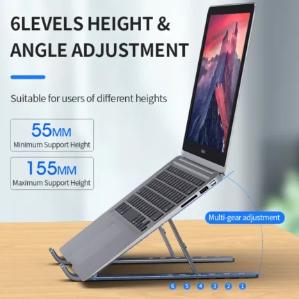 Aluminum Alloy Laptop Holder Stand Adjustable Foldable Portable For Notebook Computer Bracket Lifting Cooling Holder Non 1.webp