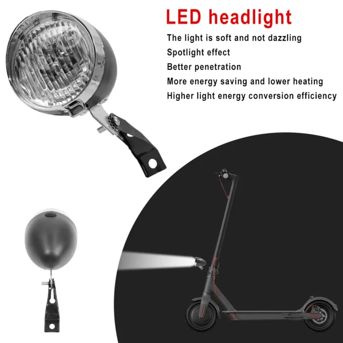 Bicycle Light Retro Classic Bike Headlight Electric Scooter For Xiaomi M365 Pro 1s Retro Head Light 5.webp