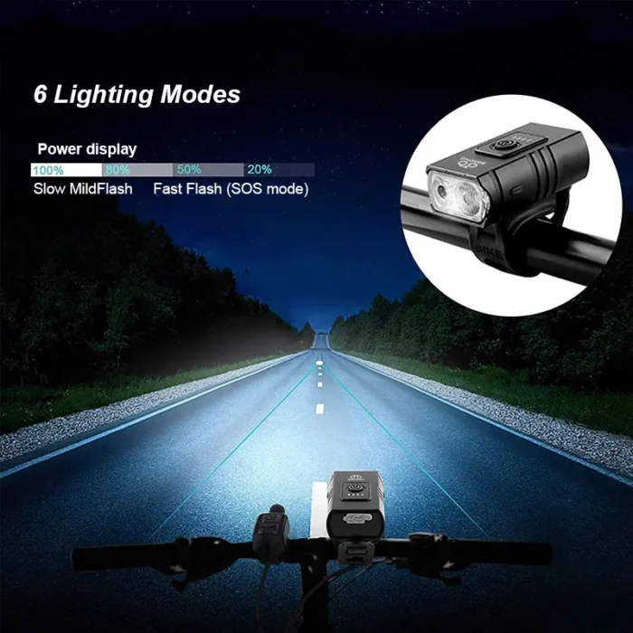 Bicycle Light T6 Led Front Usb Rechargeable Mtb Mountain Bicycle Lamp 1000lm Bike Headlight Flashlight Cycling 1.webp