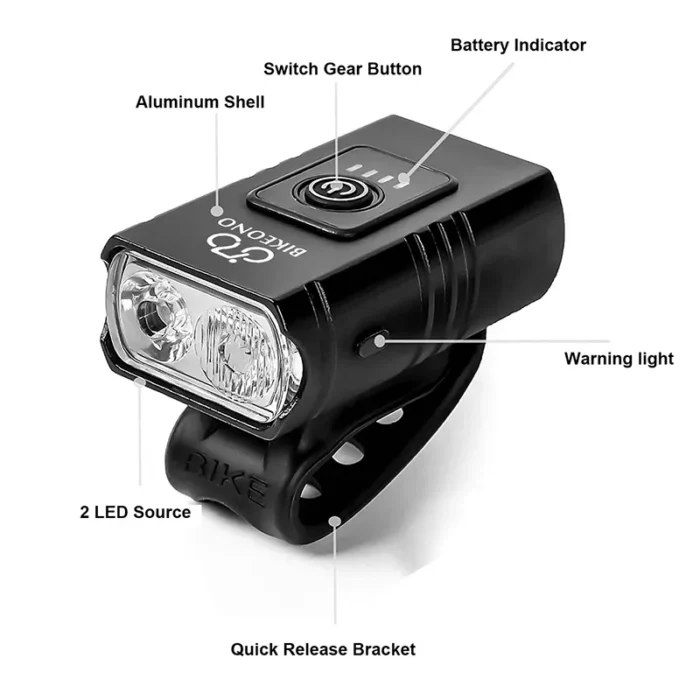 Bicycle Light T6 Led Front Usb Rechargeable Mtb Mountain Bicycle Lamp 1000lm Bike Headlight Flashlight Cycling 4.webp