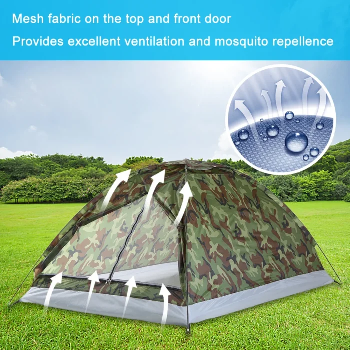 Camping Tent Waterproof Windproof Uv Sunshade Canopy For 1 2 Person Single Layer Outdoor Portable Camouflage 2.webp