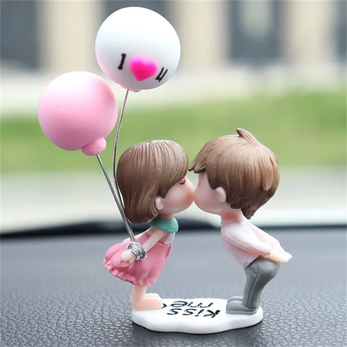 Car Accessories Cute Cartoon Couples Action Figure Figurines Balloon Ornament Auto Interior Dashboard For Girls Gifts 2.webp