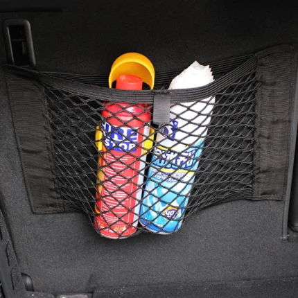 Car Back Rear Seat Storage Net Elastic String Net Universal Mesh Storage Bag Magic Sticker Auto 1.webp