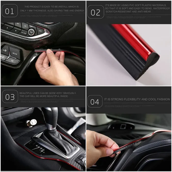 Car Decorative Moulding Line 5m Car Styling Trim Strip Flexible Automobile Door Center Console Interior Car 4.webp