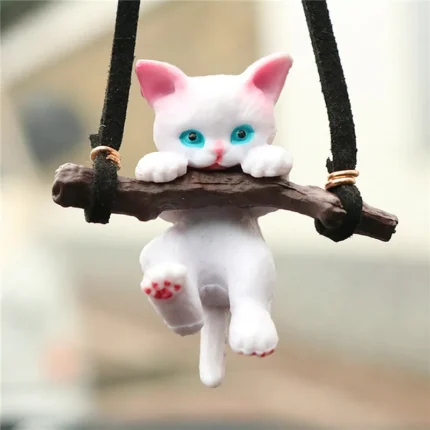 Car Pendant Creative Cute Branch Cat Rearview Mirror Pendant Car Interior Decoration For Girls Car Interior.webp