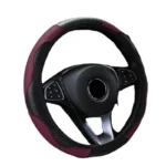 Car Steering Wheel Cover Breathable Anti Slip Pu Leather Steering Covers Suitable 37 38cm Auto Decoration 5.webp