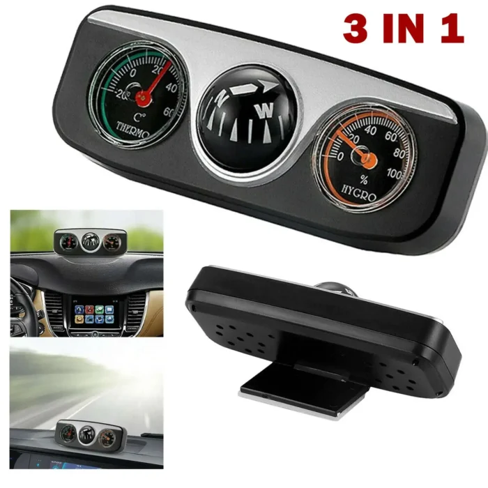 Car Styling Interior Accessories 3 In 1 Guide Ball Car Compass Thermometer Hygrometer Car Ornament.webp