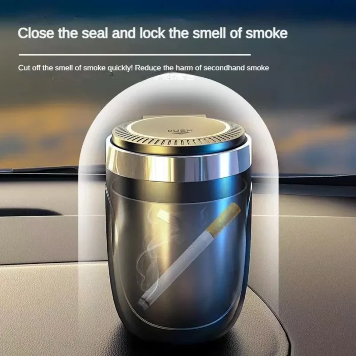 Car Ashtray Cup With Lid With Led Light Portable Removable Car Ashtray Holder Ashtray Interior Trim 3.webp