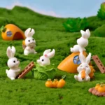 Cute Rabbit Bunny Ornament Resin Home Mini Bunny Miniature Figurines Miniature Landscape Decoration Home Easter Decoration 2.webp